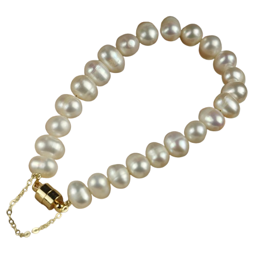 Alam Ara exquisite elegant natural freshwater pearl bracelet, front view