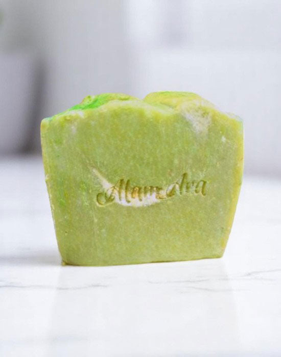 Alam Ara organic aloe vera and neem soap bar with tea tree oil, for acne-prone and sensitive skin
