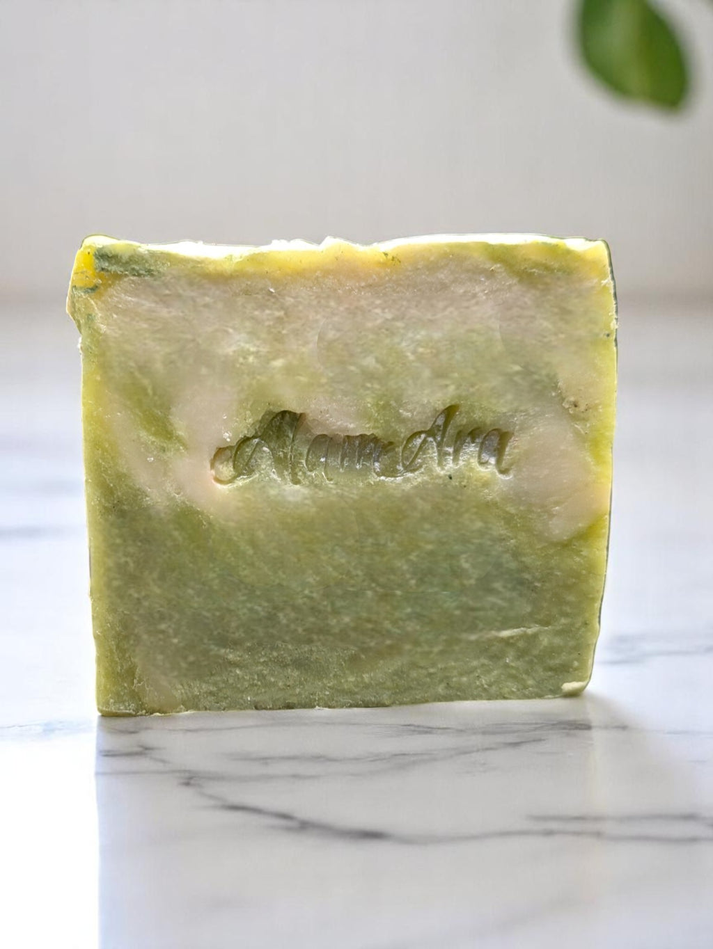 Alam Ara organic peppermint and menthol soap bar with green clay, for an invigorating cooling and detoxifying cleanse.
