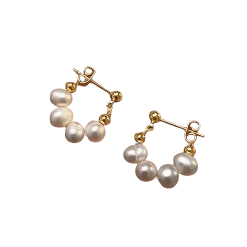 Baroque Freshwater Pearl 14K Gold Plated Drop Earrings