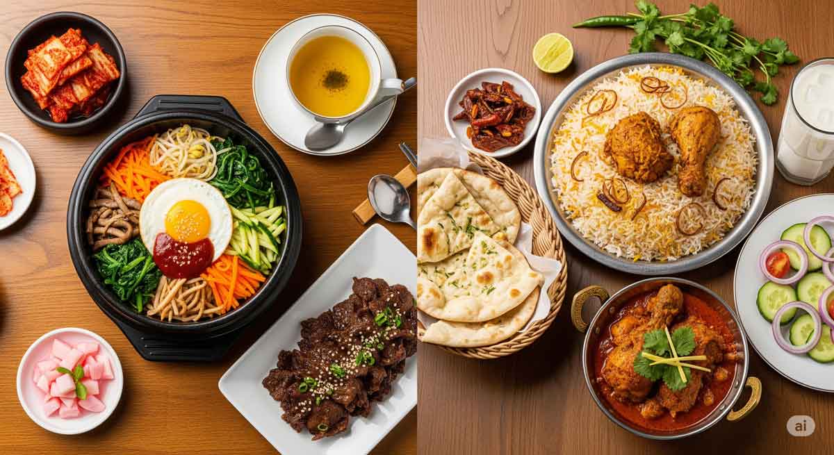 Comparison of Korean 'skin food' diet and the Pakistani diet's effect on skin.